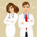 Experienced male and female doctors Royalty Free Stock Photo