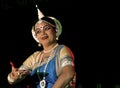 Experienced Indian traditional dancer performing o