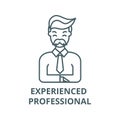 Experienced professional line icon, vector. Experienced professional outline sign, concept symbol, flat illustration