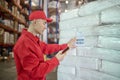 Experienced stockhouse worker inspecting cargo before delivery Royalty Free Stock Photo