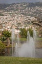 Experiencing Madeira Funchal city park and its fountain in Portugal, an paradise island in the middle of Atlantic ocean Royalty Free Stock Photo