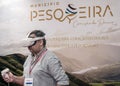 Experiencing the virtual reality in SÃ£o JoÃ£o da Pesqueira\'s stand at Fitur