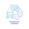 Experiential learning blue gradient concept icon