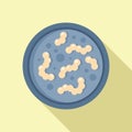 Experiment bacteria icon flat vector. Petri dish Royalty Free Stock Photo