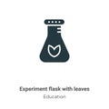 Experiment flask with leaves symbol vector icon on white background. Flat vector experiment flask with leaves symbol icon symbol