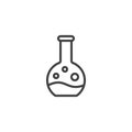 Experiment flask line icon