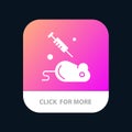 Experiment, Laboratory, Mouse, Science Mobile App Button. Android and IOS Glyph Version Royalty Free Stock Photo