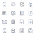Experiment line icons collection. Research, Hypothesis, Variables, Control, Data, Analysis, Procedure vector and linear