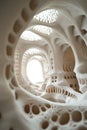Experimental 3D printed cultural center with complex geometric architectural elements
