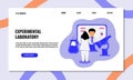 Experimental laboratory flat illustration.Concept of landing page.Vector design template isolated