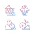 Experimental medicine gradient linear vector icons set Royalty Free Stock Photo