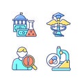 Experimental medicine RGB color icons set Royalty Free Stock Photo