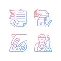 Experimental research gradient linear vector icons set
