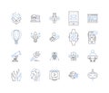 Experimental science line icons collection. Hypothesis, Empirical, Variables, Control, Independent, Dependent
