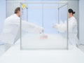 Experimenting with liquid nitrogen in the lab Royalty Free Stock Photo