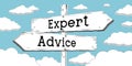 Expert advice - outline signpost with two arrows Royalty Free Stock Photo