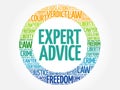 Expert advice word cloud Royalty Free Stock Photo