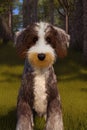 Aussiedoodle Animal. AI Generated.