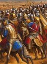Crusades ca 1187. Fictional Battle Depiction. Generative AI.