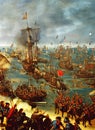 First Anglo-Dutch War ca 1653. Fictional Battle Depiction. Generative AI.