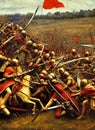 Hundred Years\' War 1415. Fictional Battle Depiction. Generative AI. Royalty Free Stock Photo