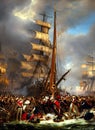 Napoleonic Wars ca 1805. Fictional Battle Depiction. Generative AI. Royalty Free Stock Photo