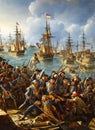 Nine Years\' War ca 1692. Fictional Battle Depiction. Generative AI. Royalty Free Stock Photo