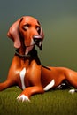 Redbone Coonhound Animal. AI Generated.