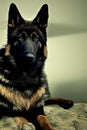 Sable Black German Shepherd Animal. AI Generated.