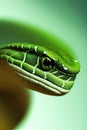Smooth Green Snake Animal. AI Generated. Royalty Free Stock Photo