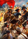 Spanish-American War ca 1898. Fictional Battle Depiction. Generative AI.