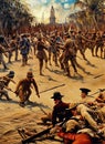 Spanish ca 1898. Fictional Battle Depiction. Generative AI.