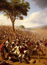 5th Xhosa War ca 1819. Fictional Battle Depiction. Generative AI.