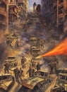 World War II ca 1941. Fictional Battle Depiction. Generative AI.