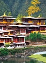 Punakha, Punakha, Bhutan. Generative AI.