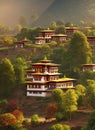 Tsimasham, Chhukha, Bhutan. Generative AI. Royalty Free Stock Photo