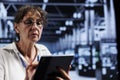Expert assessing server security danger