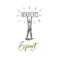 Expert, business, professional, advice, person concept. Hand drawn isolated vector.