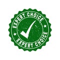 Expert Choice Grunge Stamp with Tick Royalty Free Stock Photo