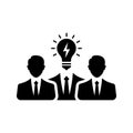 Expert, Creative team icon. Black vector illustration Royalty Free Stock Photo