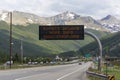 Expect  Delays Highway Sign on Interstate 70 in the Rocky Mountains of Colorado Royalty Free Stock Photo