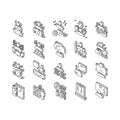 Expert Human Skills Collection isometric icons set vector