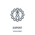 expert icon vector from recruitment collection. Thin line expert outline icon vector illustration