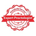 Expert Proctologist - medical stamp