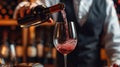 Expert sommelier savors the art of wine, precision in each pour, Ai Generated