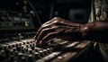 Expert sound engineer mixing music at nightclub performance generated by AI