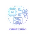 Expert systems blue gradient concept icon