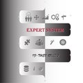 Expert systems vector banner with black - white background.