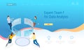 Expert Team for Data Analysis. Isometric Business Data Analytics process management or intelligence dashboard on the Royalty Free Stock Photo