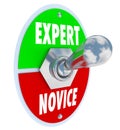 Expert Vs Novice Words Toggle Switch Veteran Skills Knowledge